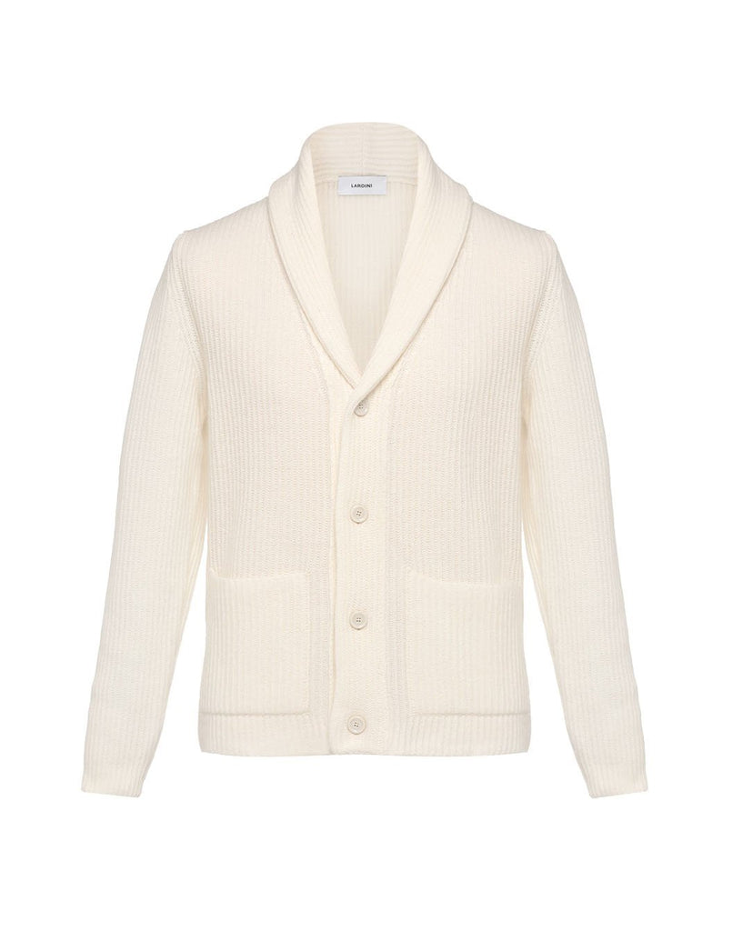 極美品【ダンヒル】イタリア製 ショールカラー リブニット カーディガン M 極美品【ダンヒル】イタリア製 ショールカラー リブニット