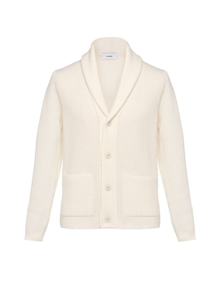 ウールカシミヤ ショールカラー リブカーディガン – LARDINI Online Store