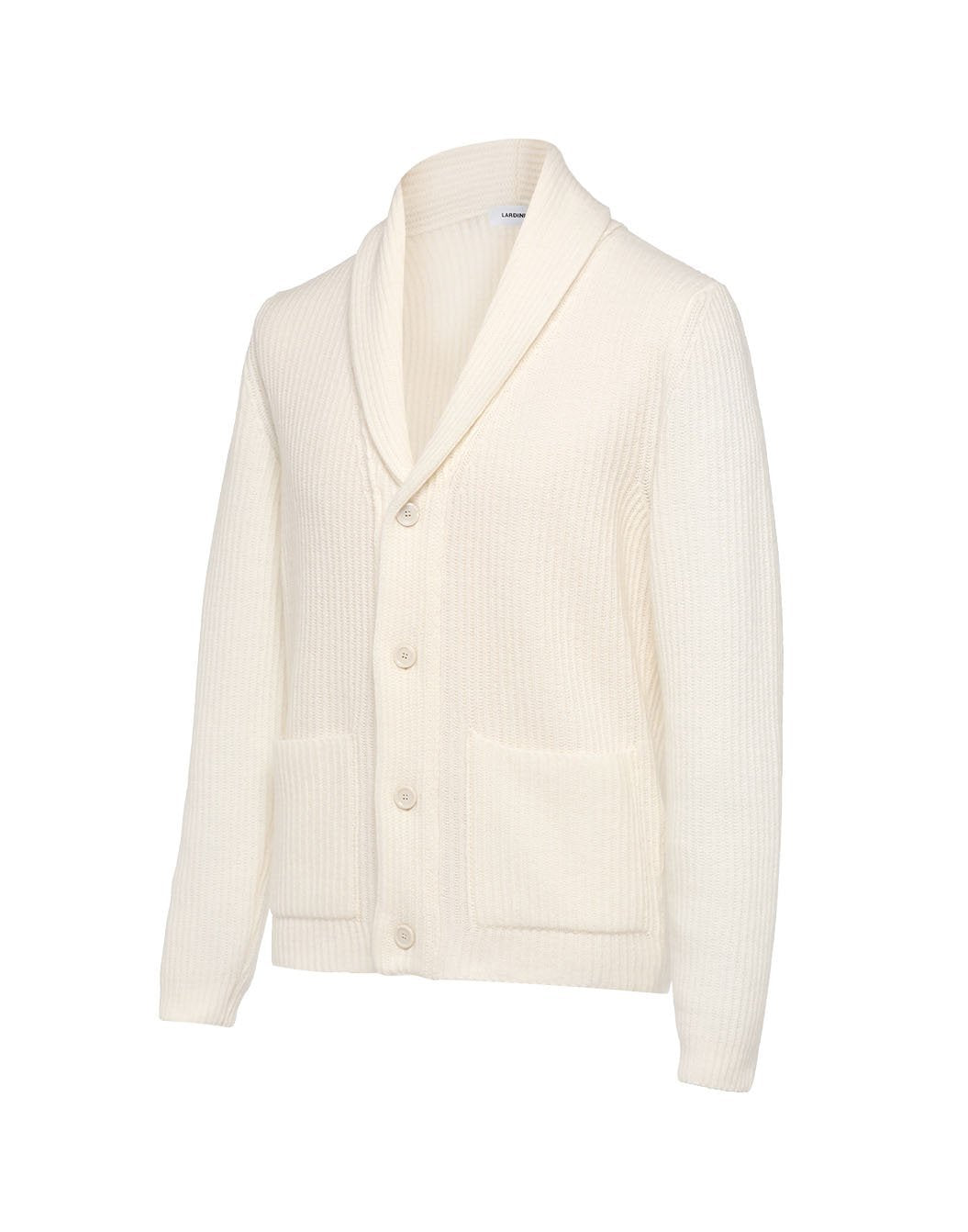 ウールカシミヤ ショールカラー リブカーディガン – LARDINI Online Store