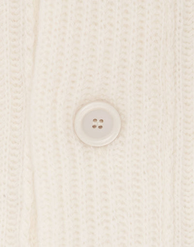 ウールカシミヤ ショールカラー リブカーディガン