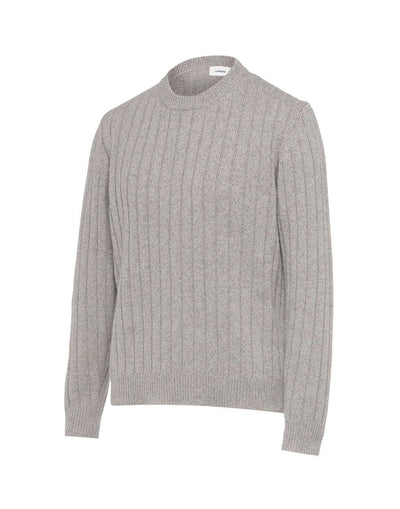 アルパカウール ストライプステッチ クルーネックニット