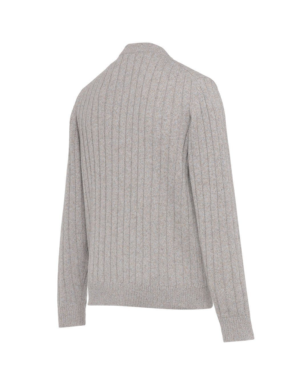 アルパカウール ストライプステッチ クルーネックニット