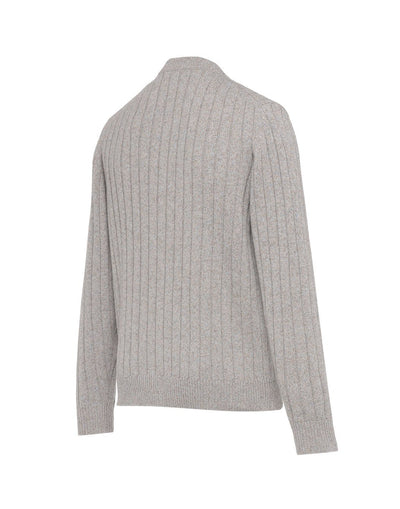 アルパカウール ストライプステッチ クルーネックニット