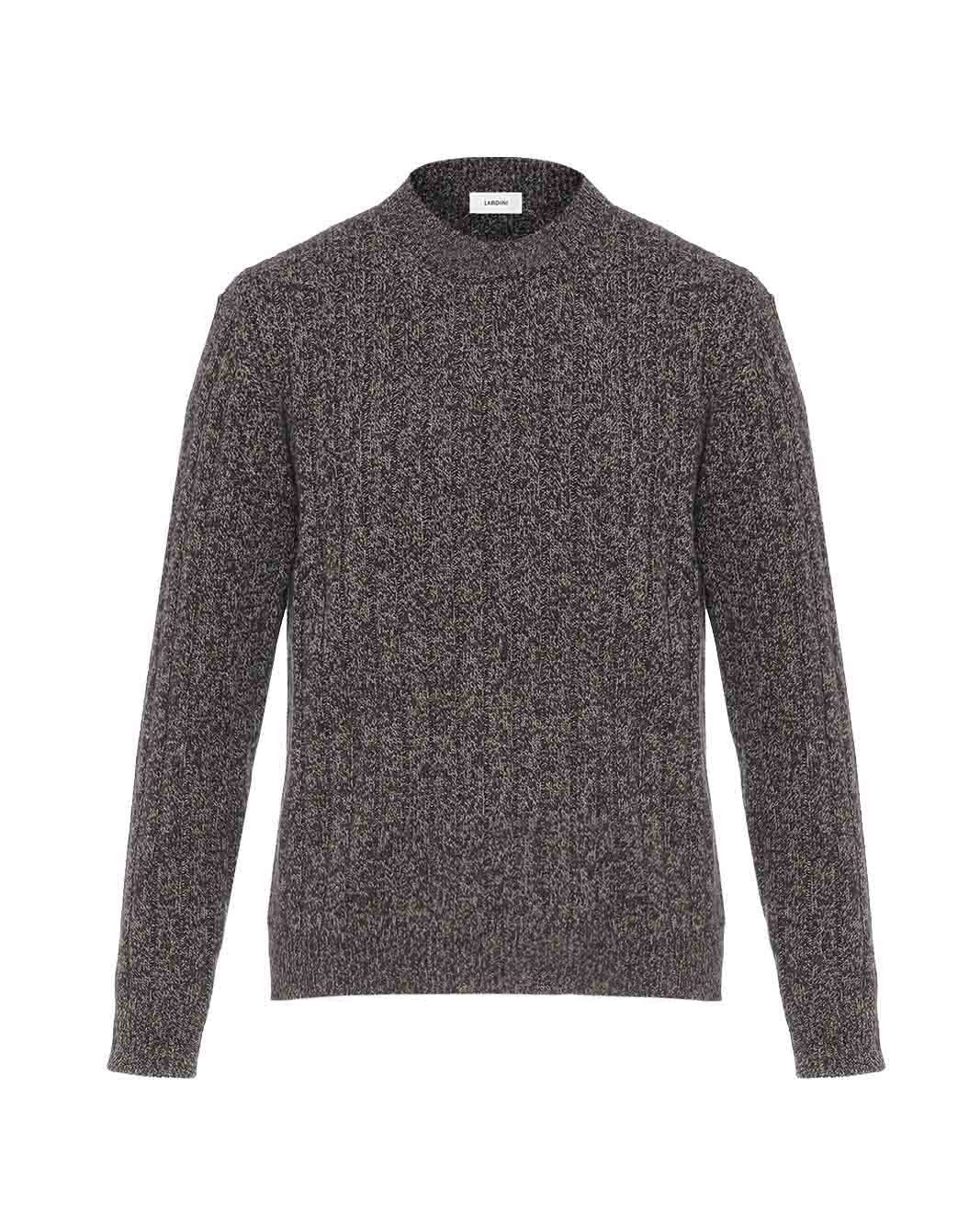 アルパカウール ストライプステッチ クルーネックニット