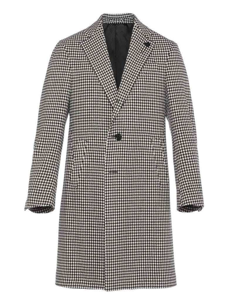 ウールカシミヤ ハウンドトゥース チェックコート– LARDINI Online Store