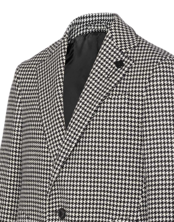 ウールカシミヤ ハウンドトゥース チェックコート – LARDINI Online Store