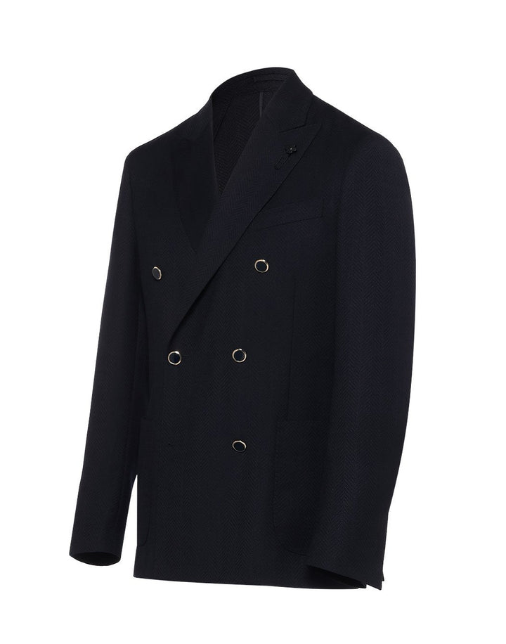 ツイストウール ヘリンボーン ダブルジャケット – LARDINI Online Store