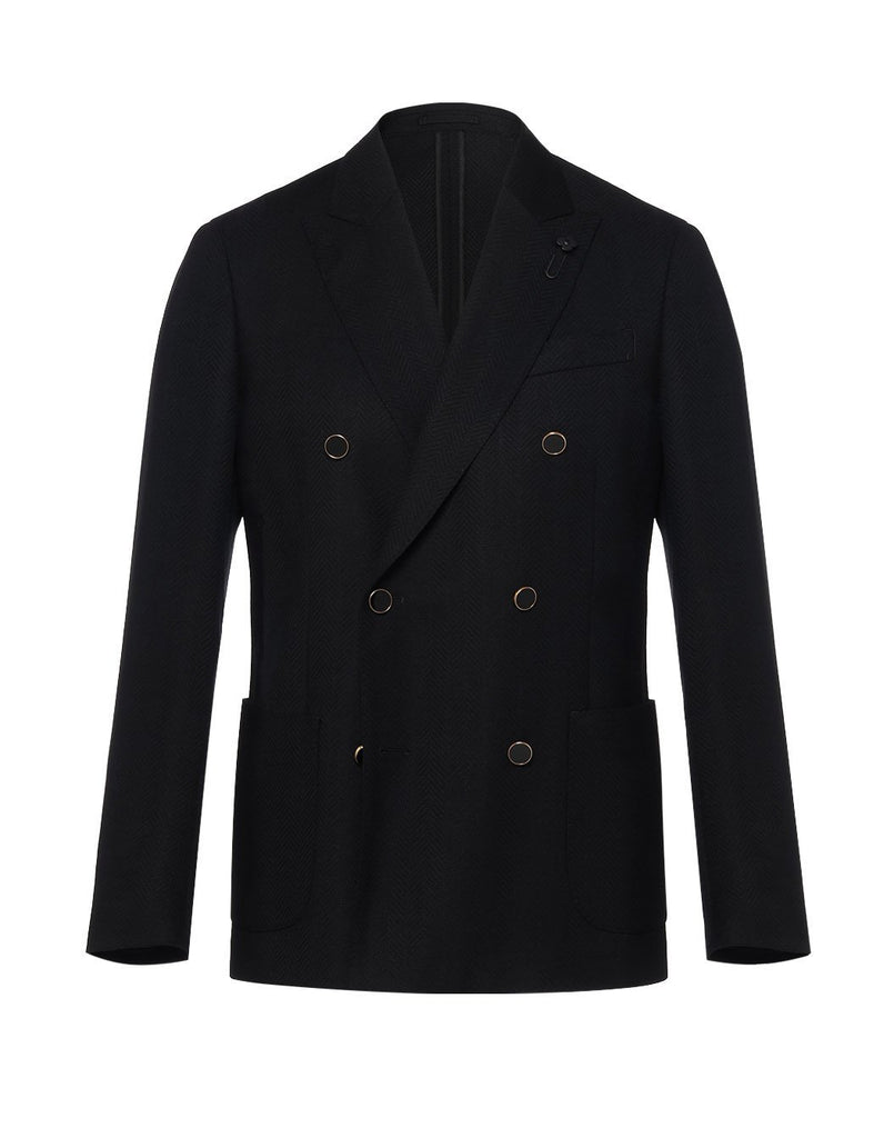 ツイストウール ヘリンボーン ダブルジャケット– LARDINI Online Store