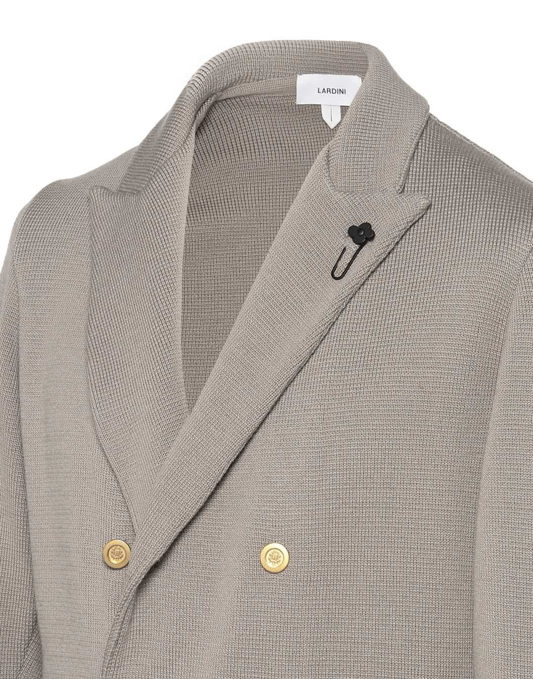 <美品>LARDINI グレー ウール ダブル ニット ジャケット サイズM LARDINI（ラルディーニ） コート ジャケット LARDINI / ウール