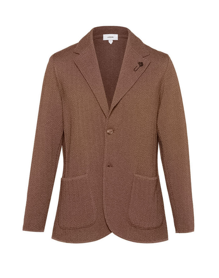 コットンレーヨンヘリンボーンステッチニットジャケット – LARDINI