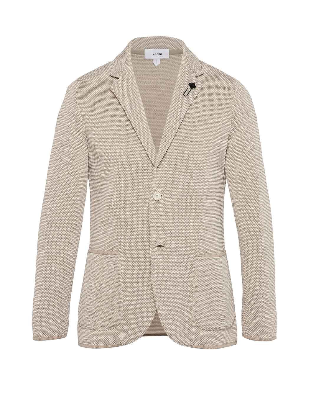 マーセライズドコットンハニカムステッチニットジャケット – LARDINI