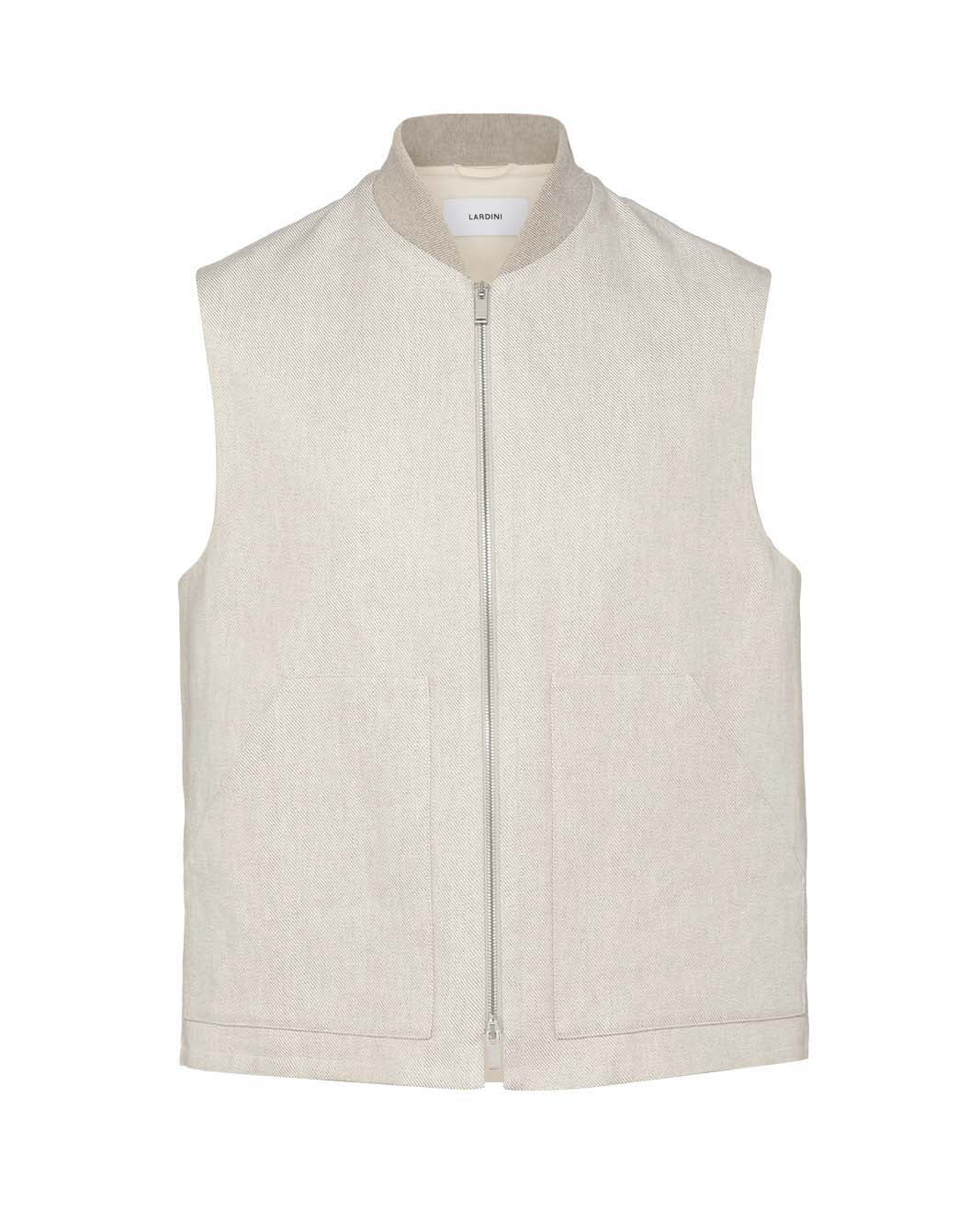 ローリネンダイヤゴナルノースリーブジャケット – LARDINI Online Store